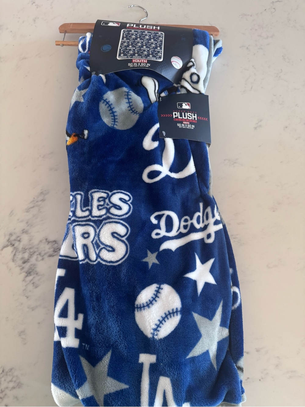 MLB Los Angeles Dodgers Plush Throw Blanket 50x60